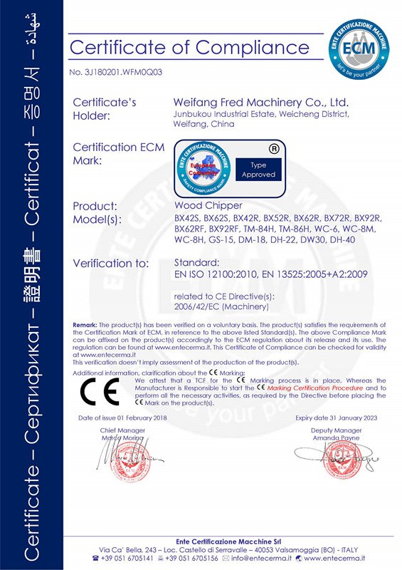 Neues CE-Zertifikat